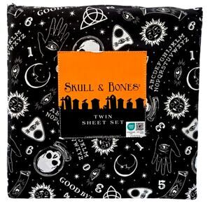 3pc Skull & Bones Halloween Ouija Board TWIN Sheet Set Psychic Palm Celestial
